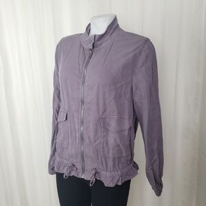Sanctuary muted lavender purple lyocell jacket ruffled drawstring size small